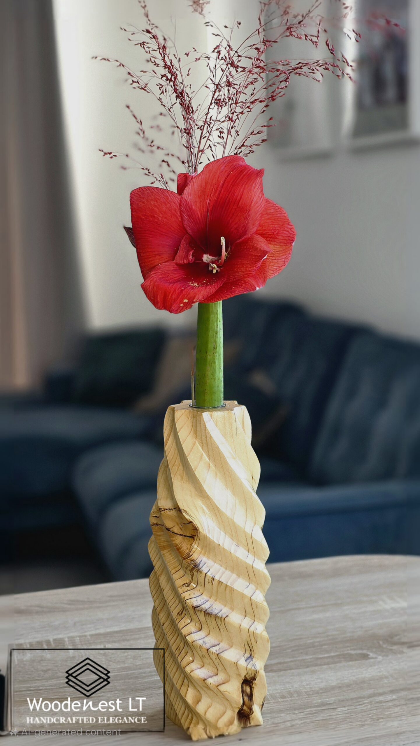 Holzvase „Spiralė“